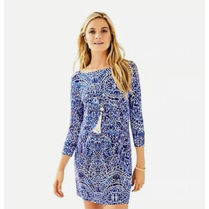 Lilly Pulitzer Bright Navy Taverna Tile Allover Sophie Dress Large
